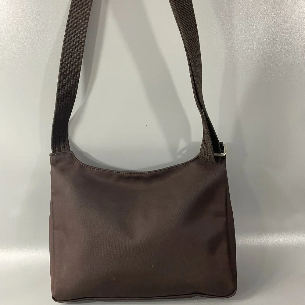 Longchamp Chocolate Brown Nylon Planetes Crossbody Bag - Picture 9 of 15